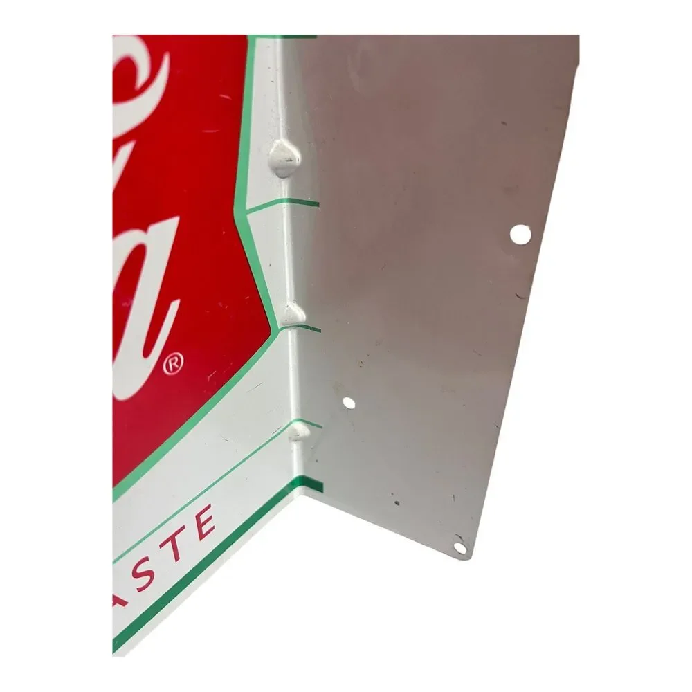 Vintage Coca-Cola Double‎ Sided Fish Tail Advertising Sign 1999 Garage Man Cave